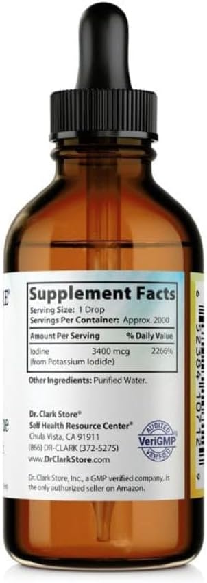 4 fl oz Dr. Clark Store White Iodine (Nascent Iodine) for Thyroid Health & Immune System Support - BoostGo Australia