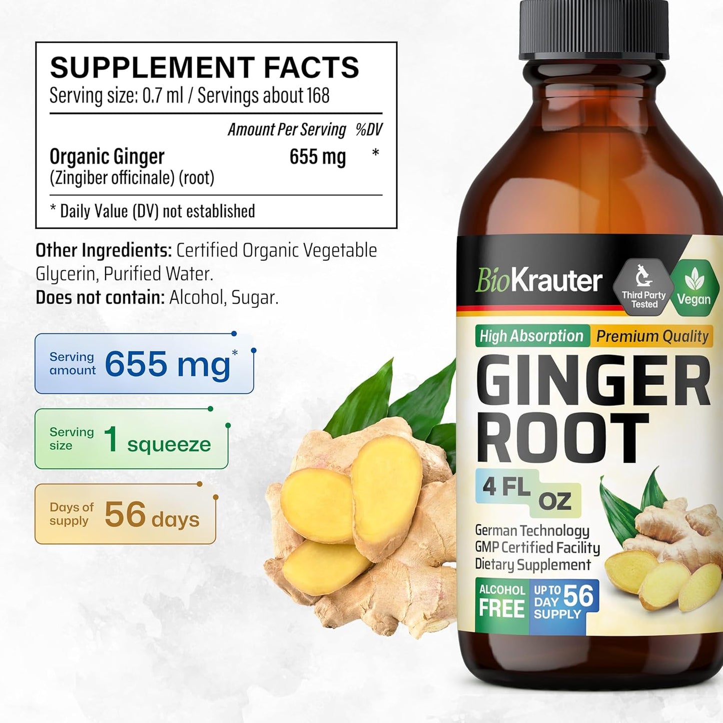 4 Fl. Oz. Ginger Root and Cayenne Pepper Tincture Combo Pack by BIO KRAUTER
