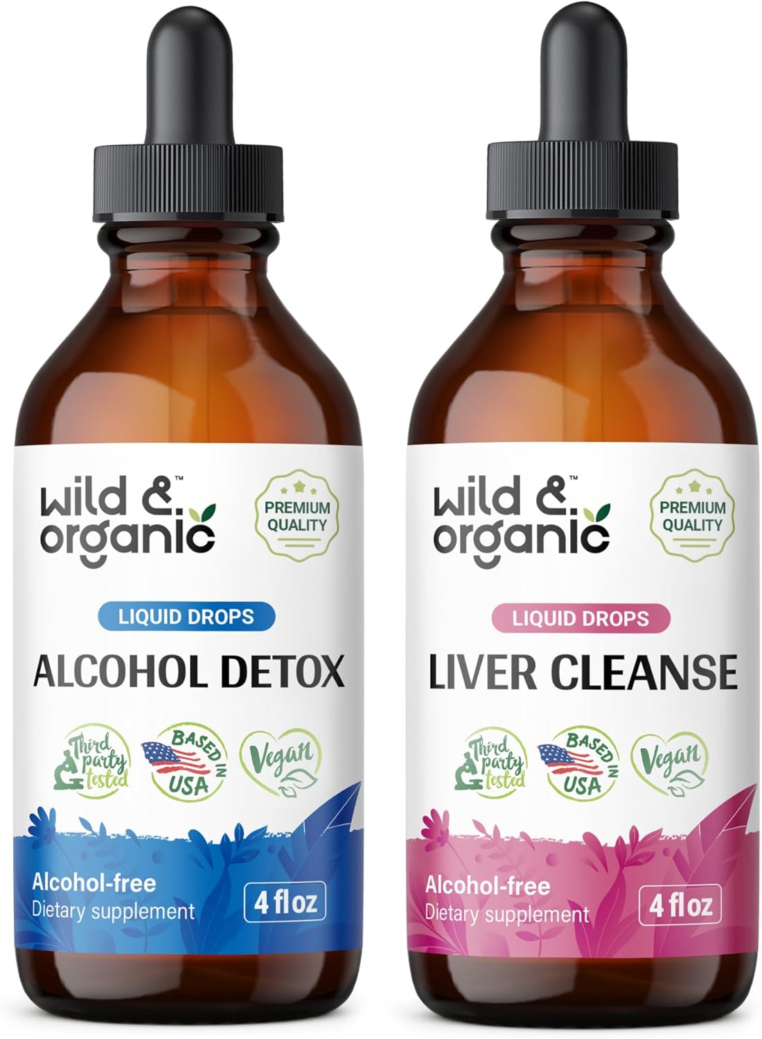 4 fl oz Wild & Organic Alcohol Detox + Liver Cleanse Tincture Duo