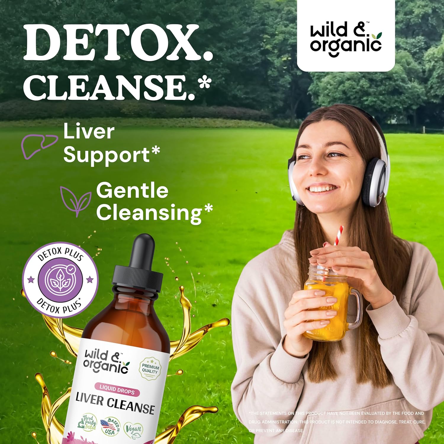4 fl oz Wild & Organic Alcohol Detox + Liver Cleanse Tincture Duo