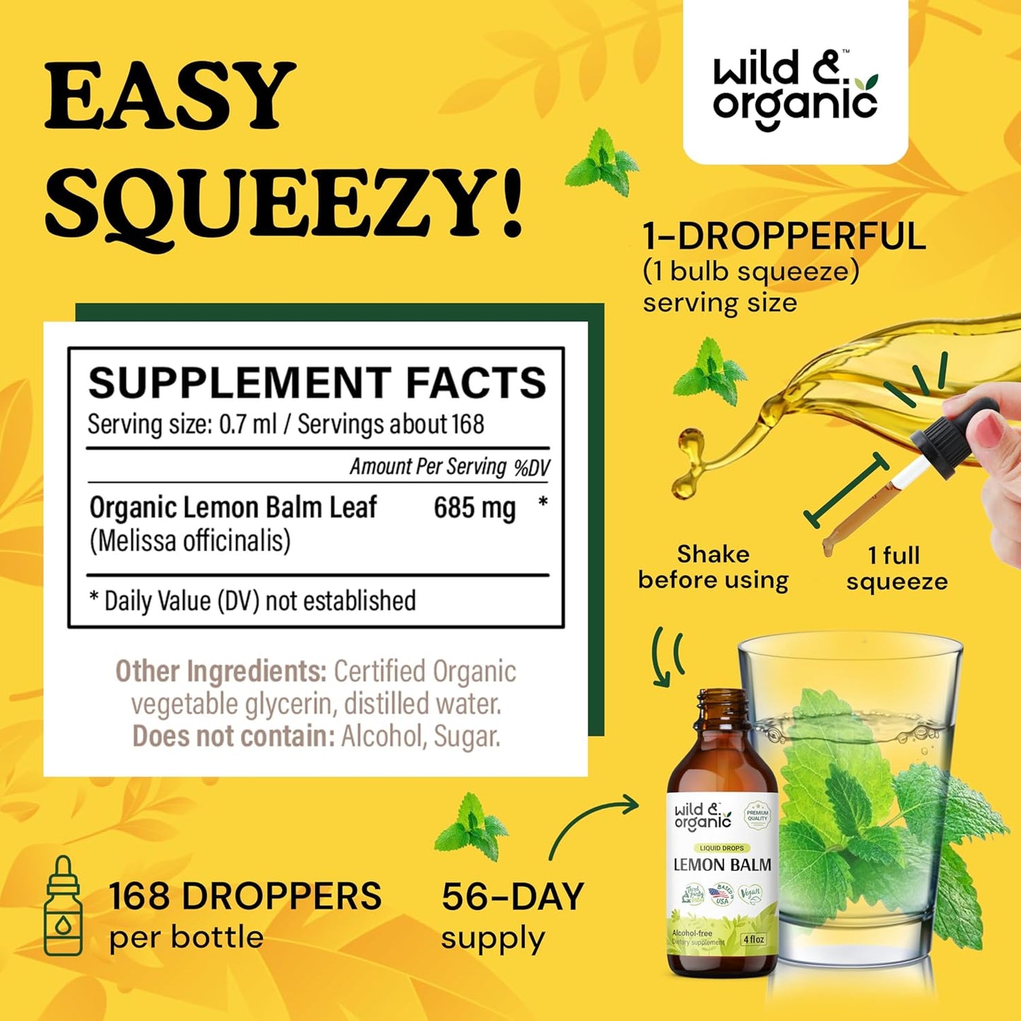 4 fl oz Wild & Organic Cat's Claw and Lemon Balm Tinctures - Natural Herbal Remedies