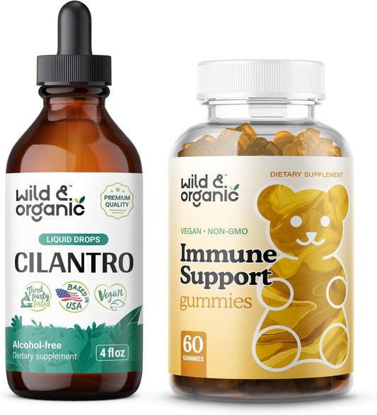 4 fl oz Wild & Organic Cilantro Tincture + Immune Support Gummies