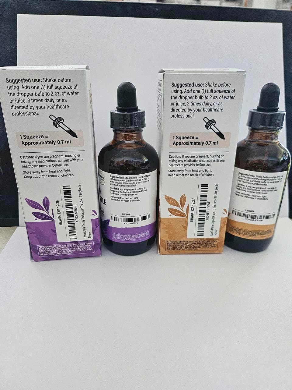 4 fl oz Wild & Organic Milk Thistle and Lion's Mane Tincture Set