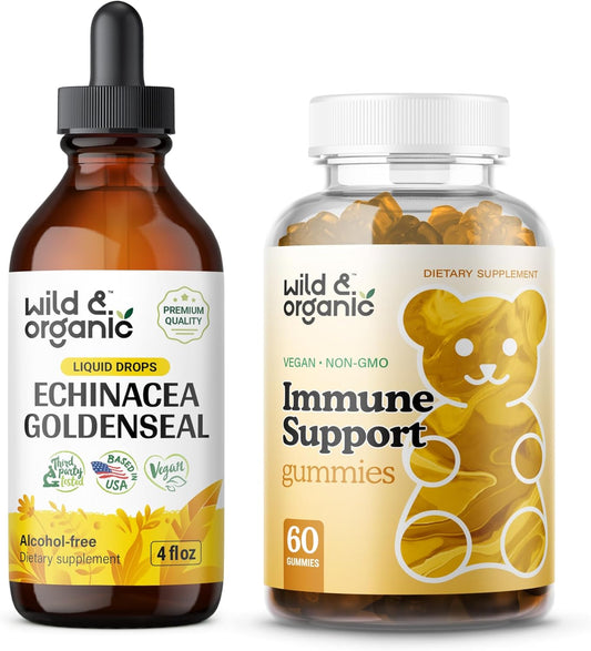 4 fl oz Wildcrafted Echinacea Goldenseal Tincture with Immune Support Gummies