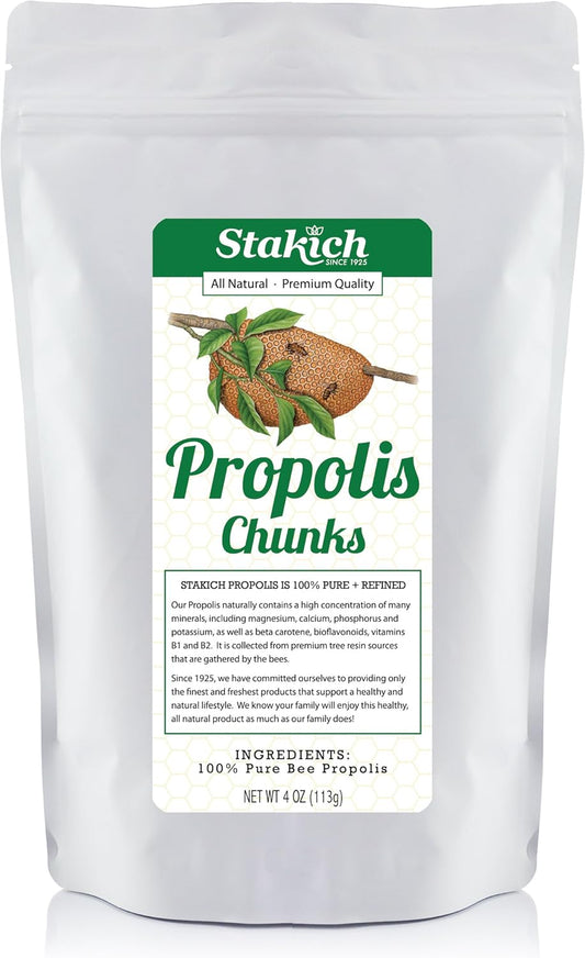4 Ounce Stakich Bee Propolis Chunks - 100% Pure and Natural