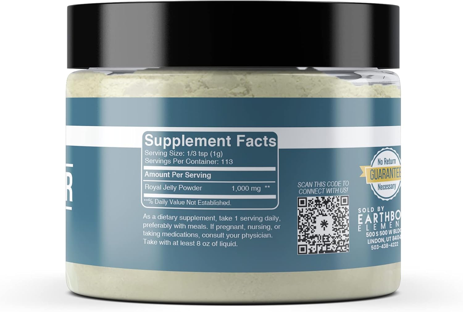 4 oz Earthborn Elements Royal Jelly Powder in Resealable Jar - Pure & Non GMO