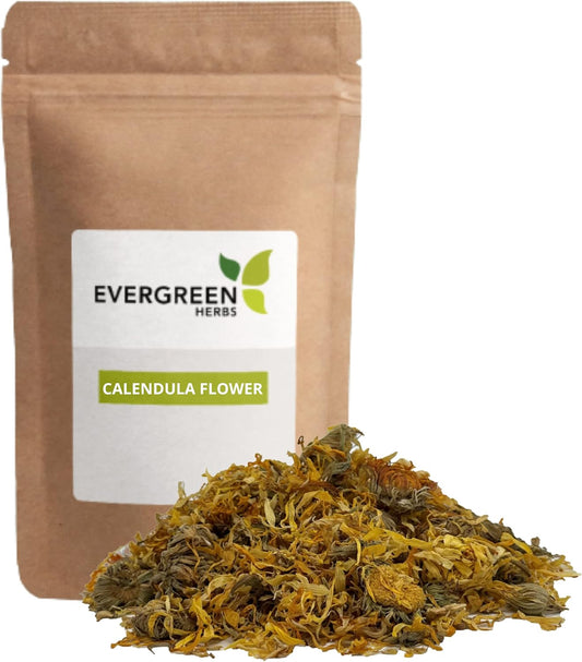 4 oz. Evergreen Herbs Calendula Flowers with Secure Tamper-Proof Seal for Ultimate Freshness