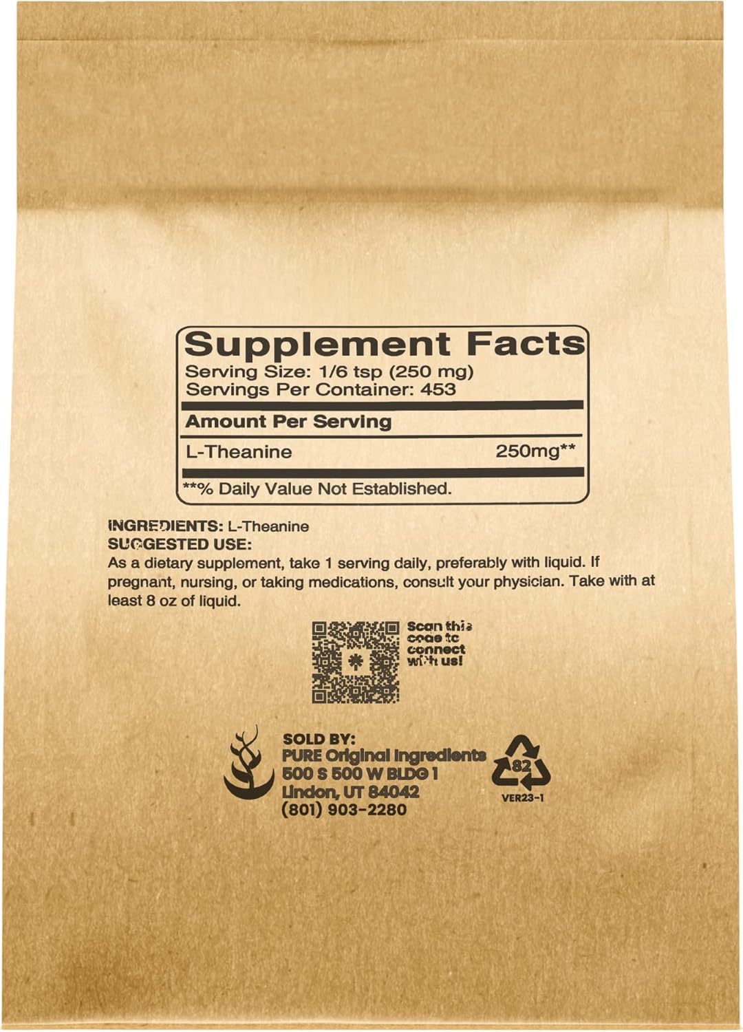 4 oz L-Theanine Amino Acid Supplement - Pure Original Ingredients, No Additives