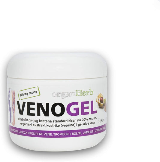 4 oz OrganHerb VenoGel with Horse Chestnut - Natural Gel for Venous Health