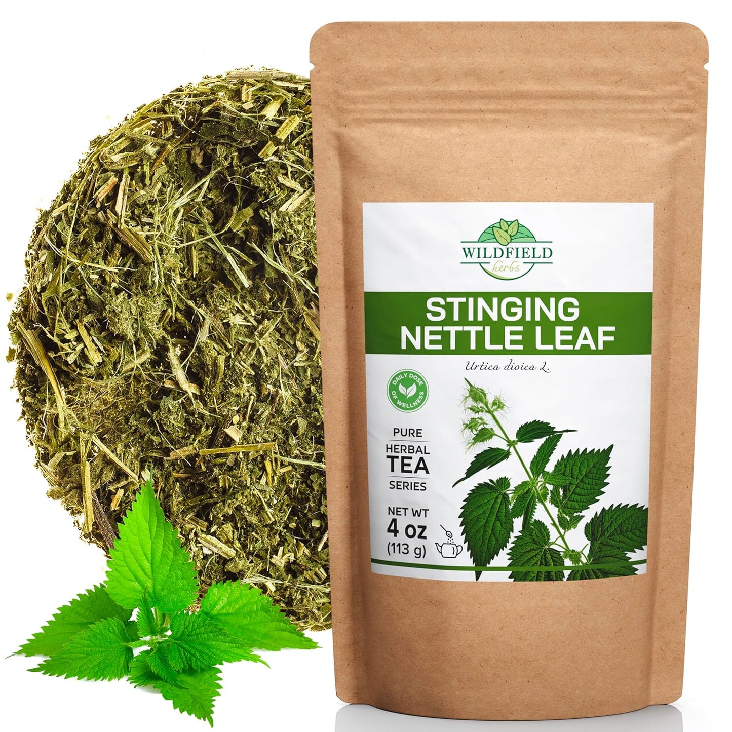4 oz. Organic Dried Nettle Leaf Tea - Bulk Stinging Nettle Herb (Urtica dioica) - 113g Herbal Tea