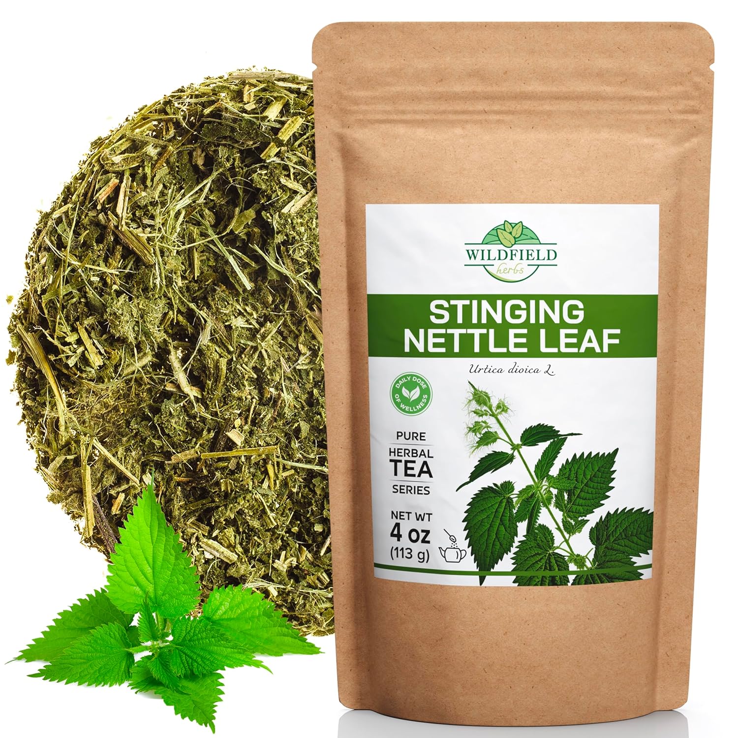 4 oz. Organic Dried Nettle Leaf Tea - Bulk Stinging Nettle Herb (Urtica dioica) - 113g Herbal Tea