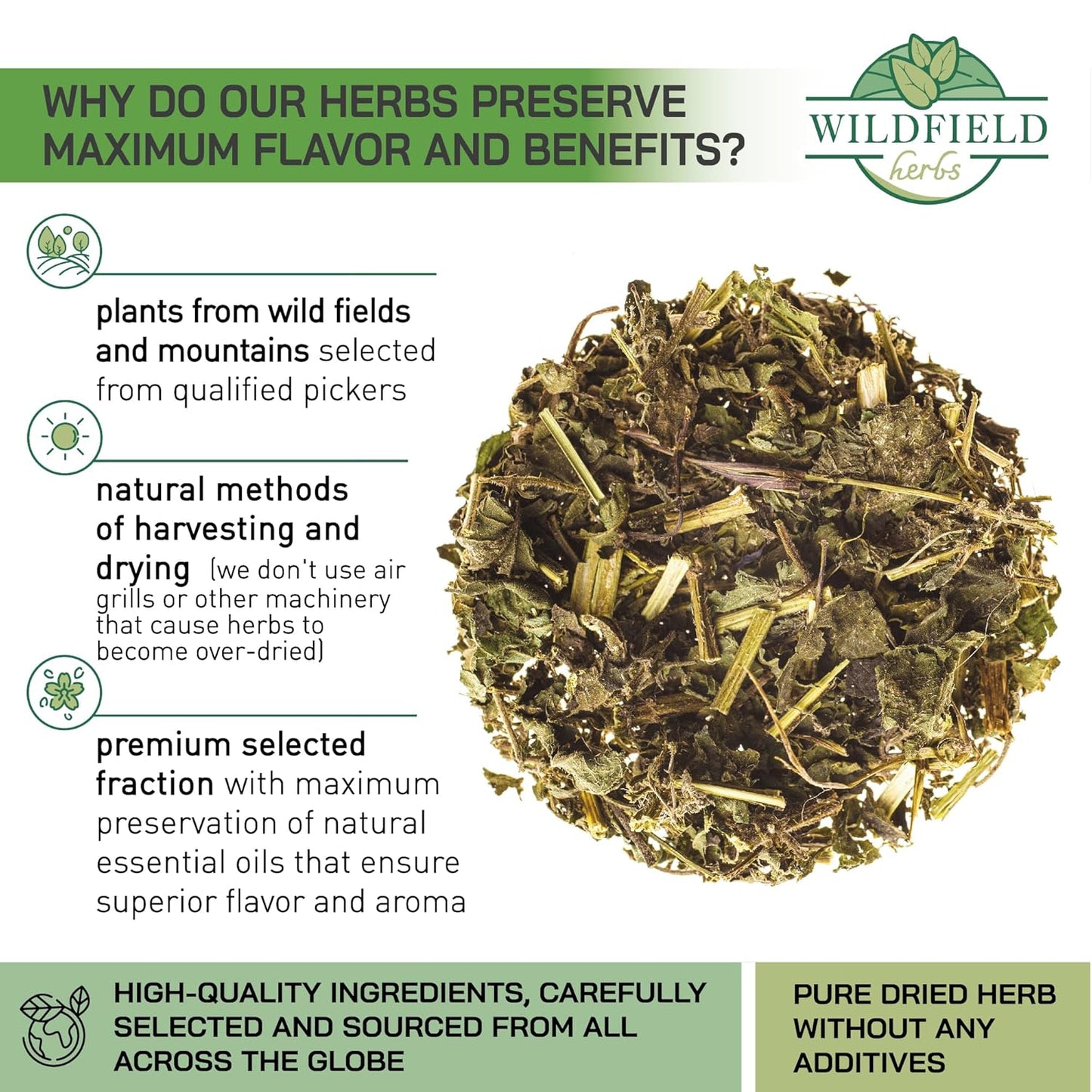 4 oz. Organic Dried Nettle Leaf Tea - Bulk Stinging Nettle Herb (Urtica dioica) - 113g Herbal Tea