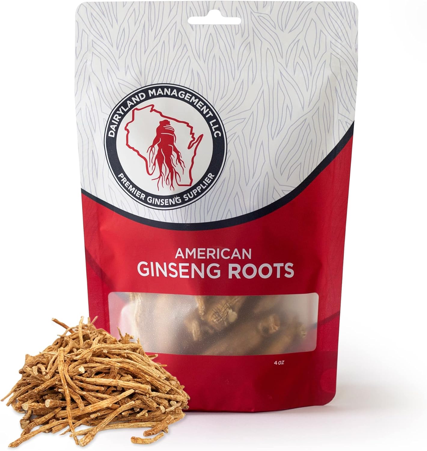 4 oz Pack of Wisconsin Ginseng Roots Prongs - Non-GMO and Gluten Free - Herbal Supplement for Soup, Tea, Congee - Dairyland American Ginseng