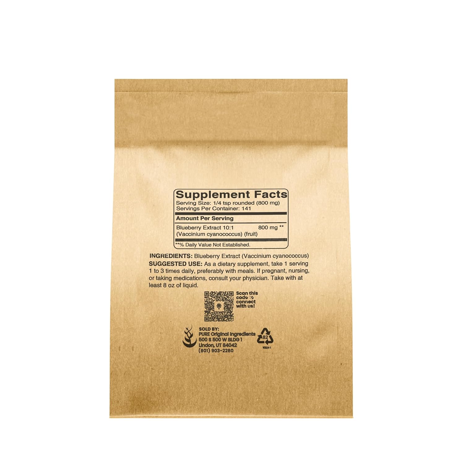 4 oz Pure Blueberry Extract Powder - Non-GMO, Gluten-Free Herbal Supplement with Original Ingredients