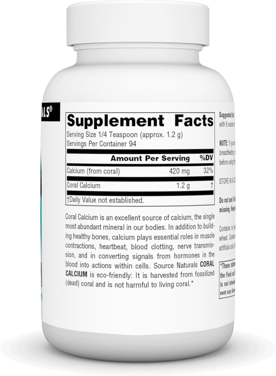 4 oz Source Naturals Coral Calcium Powder - High-Quality Calcium Supplement