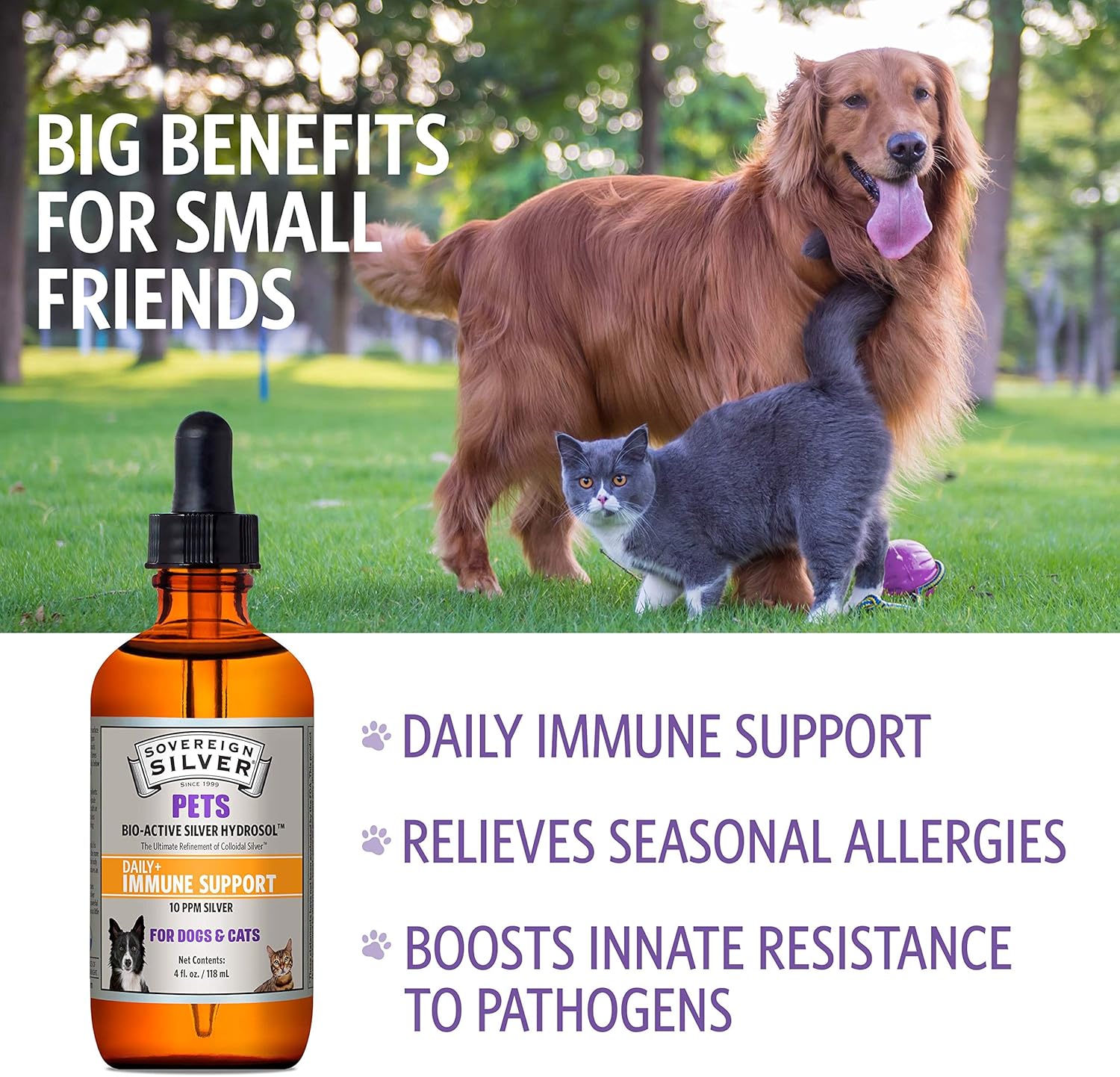 4 oz Sovereign Silver Bio-Active Silver Hydrosol for Pets - Immune Boosting Supplement