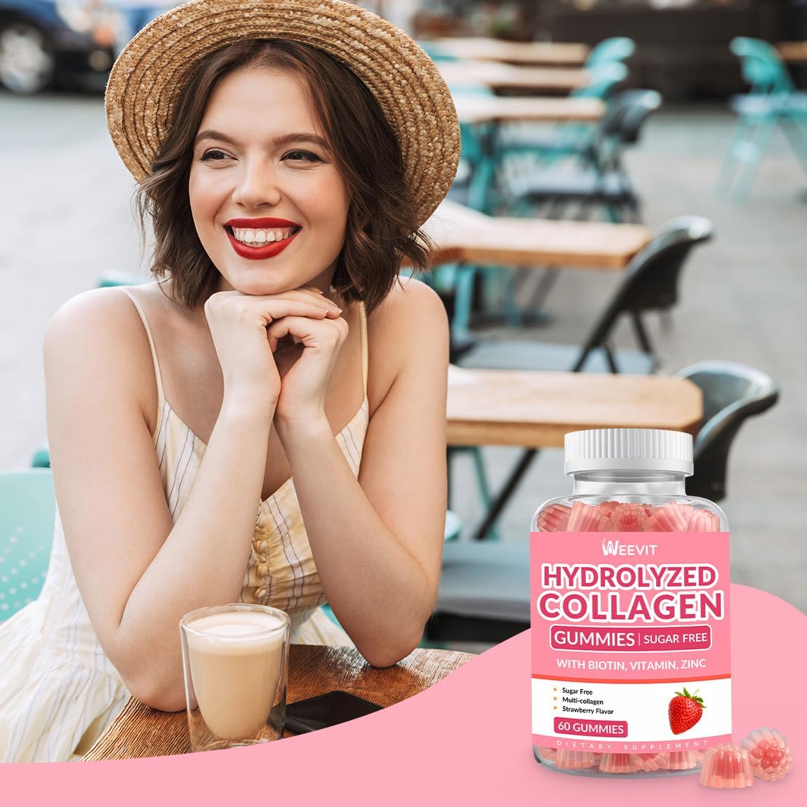 4 Pack Collagen and Collagen Boosting Gummies for Hair Skin Nails - Bundle Deal