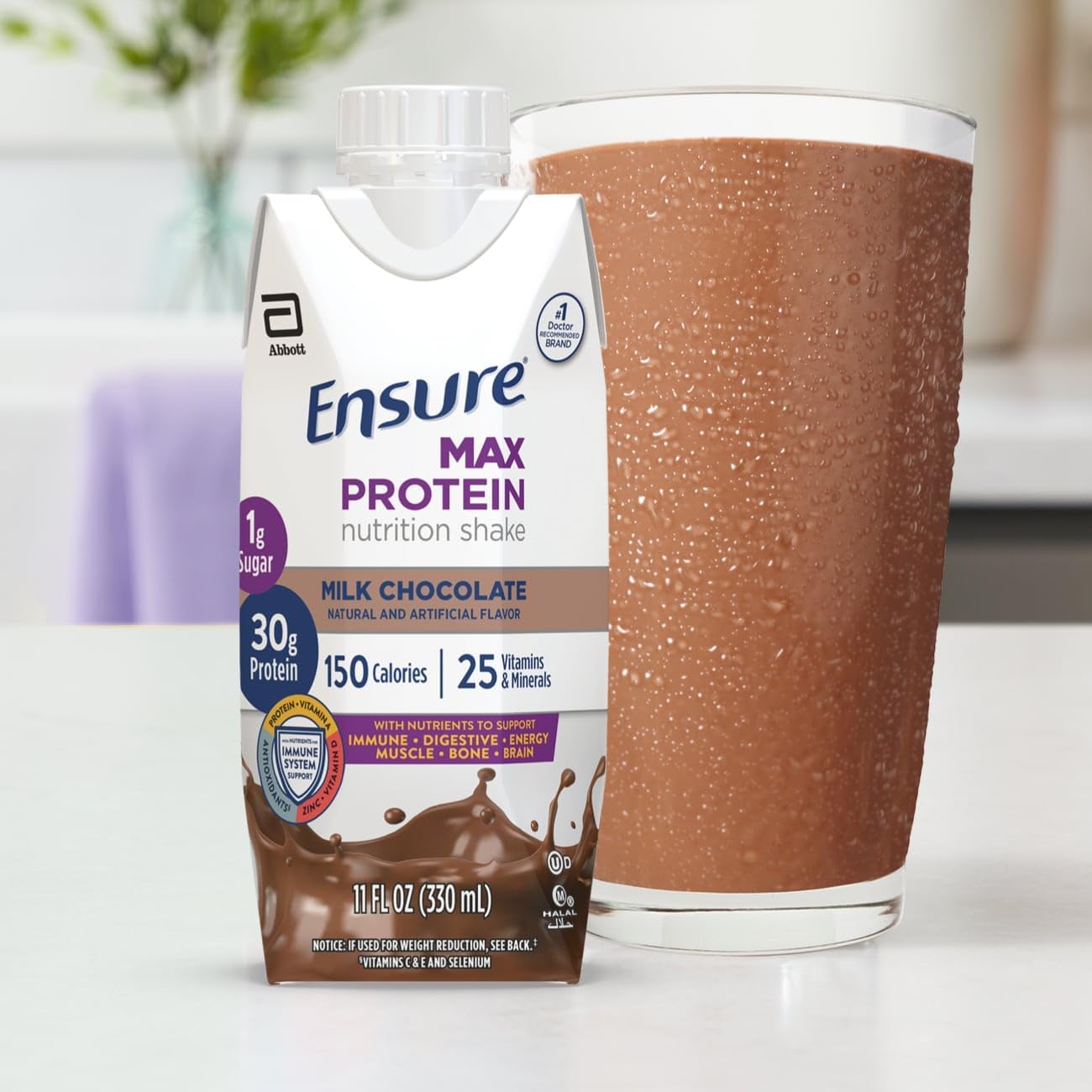 4 Pack of Ensure Max Protein Milk Chocolate Nutrition Shake, 11 Fl Oz