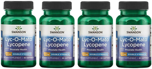 4 Pack Swanson Double-Strength LYC-O-Mato Lycopene 20mg 60 Softgels - Antioxidant Supplement