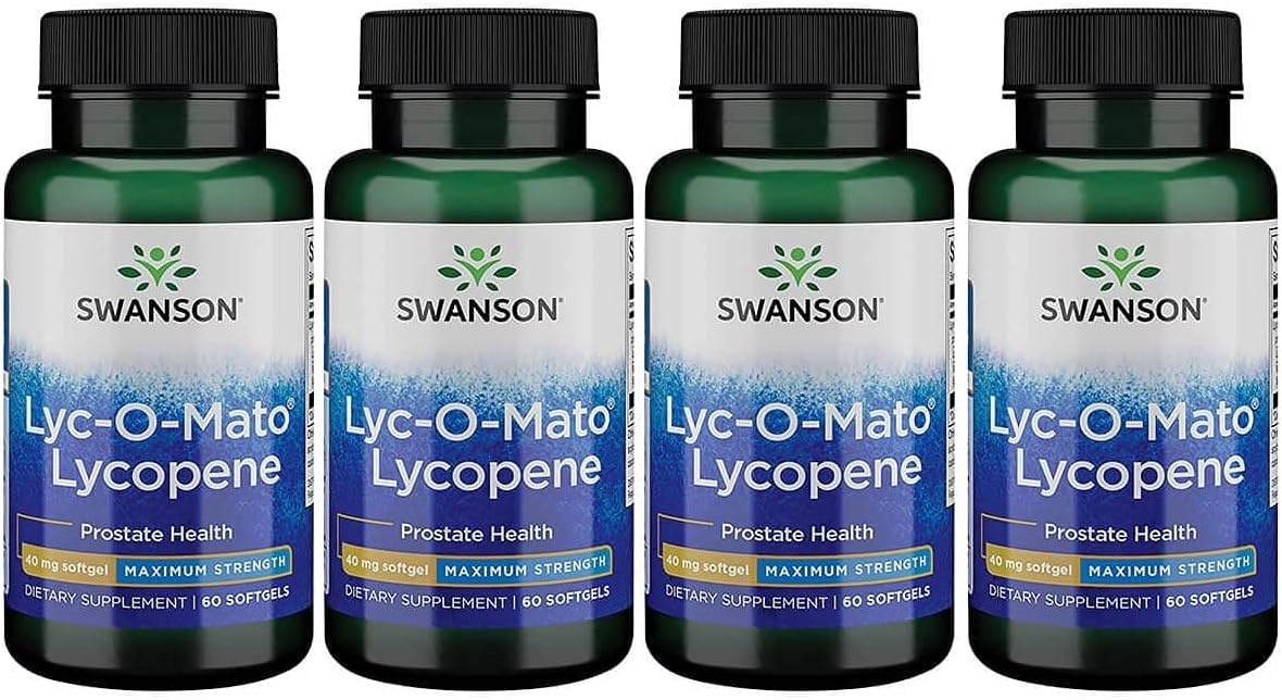 4 Pack Swanson Super-Strength LYC-O-Mato Lycopene 40mg 60 Softgels - High Potency Antioxidant Supplement