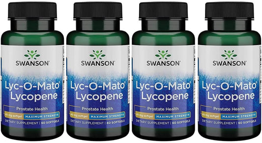 4 Pack Swanson Super-Strength LYC-O-Mato Lycopene 40mg 60 Softgels - High Potency Antioxidant Supplement