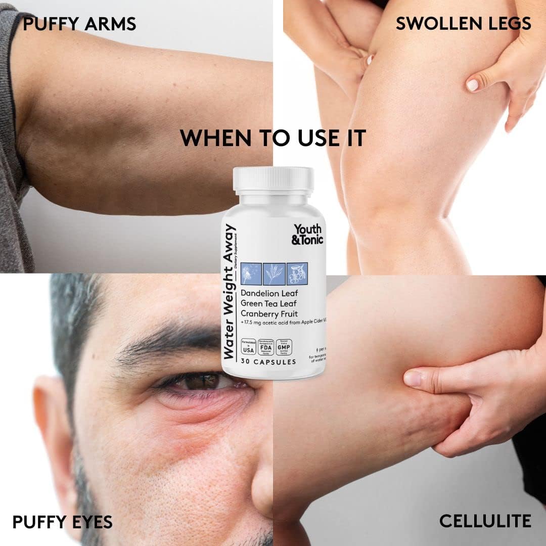 4 Pack Youth & Tonic Detox Cleanse for Weight Management & Colon Cleansing with Apple Cider Vinegar, Senna Leaf, Glucomannan, Chromium, Probiotic - 120 Pills