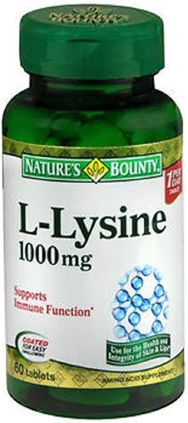 4 Packs of Nature's Bounty L-Lysine 1000 mg Tablets - 240 Count in Total