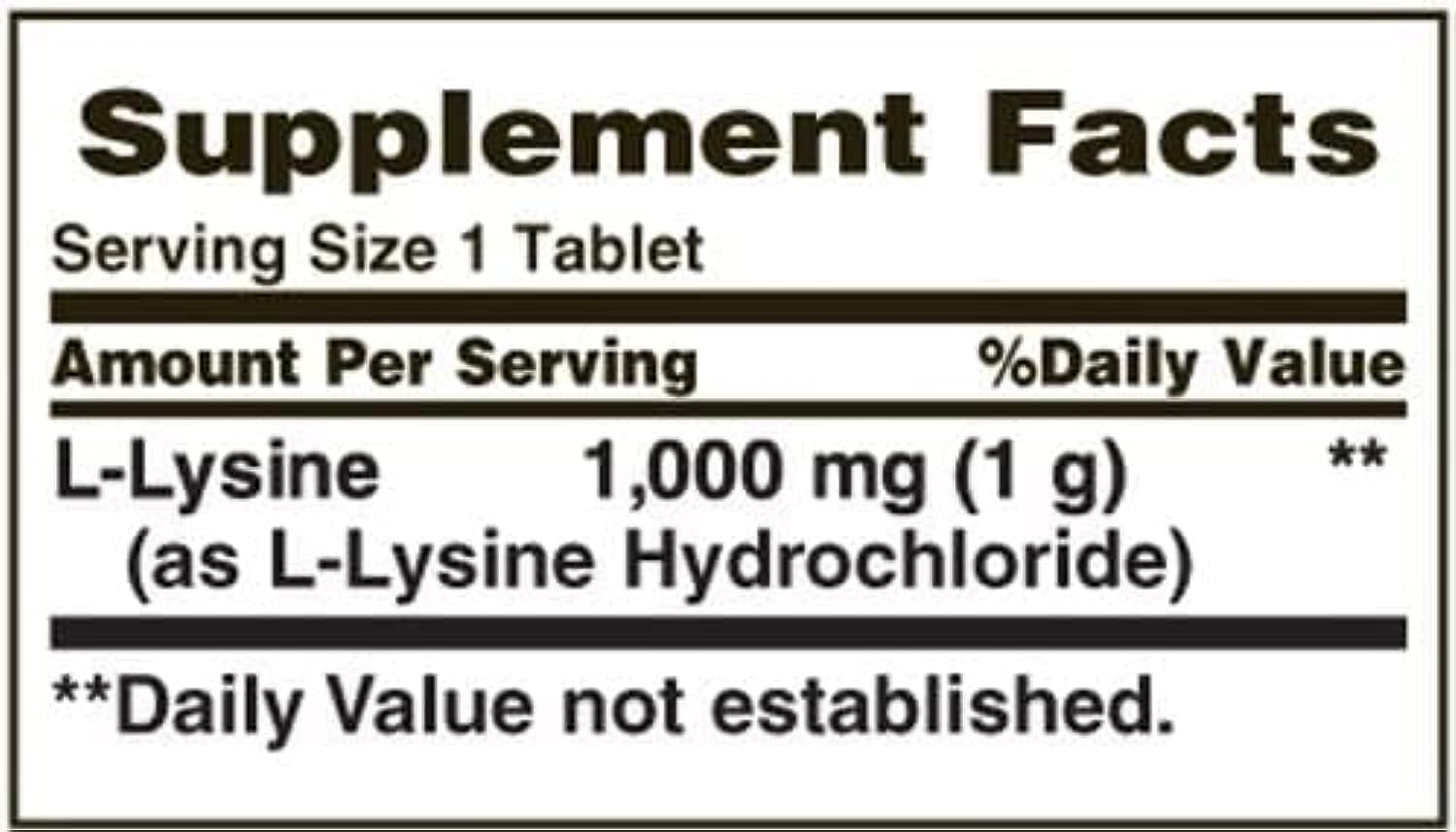 4 Packs of Nature's Bounty L-Lysine 1000 mg Tablets - 240 Count in Total