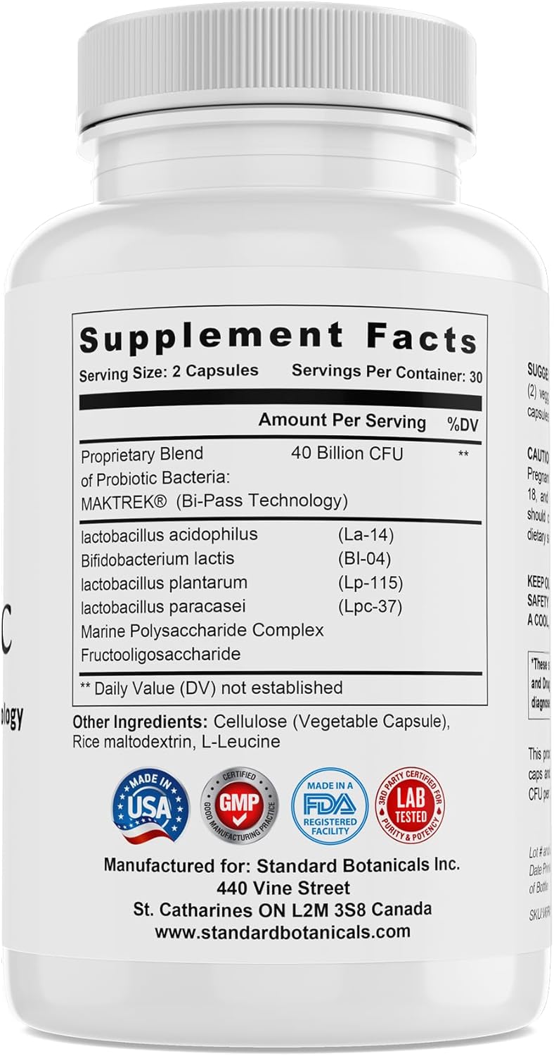 40 Billion CFU Probiotic Supplement - High Potency, 60 Capsules - Nature & Nutrition