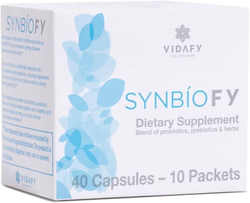40 Capsules of Vidafy Synbiofy Natural Supplements for Gut Health and Digestive Support