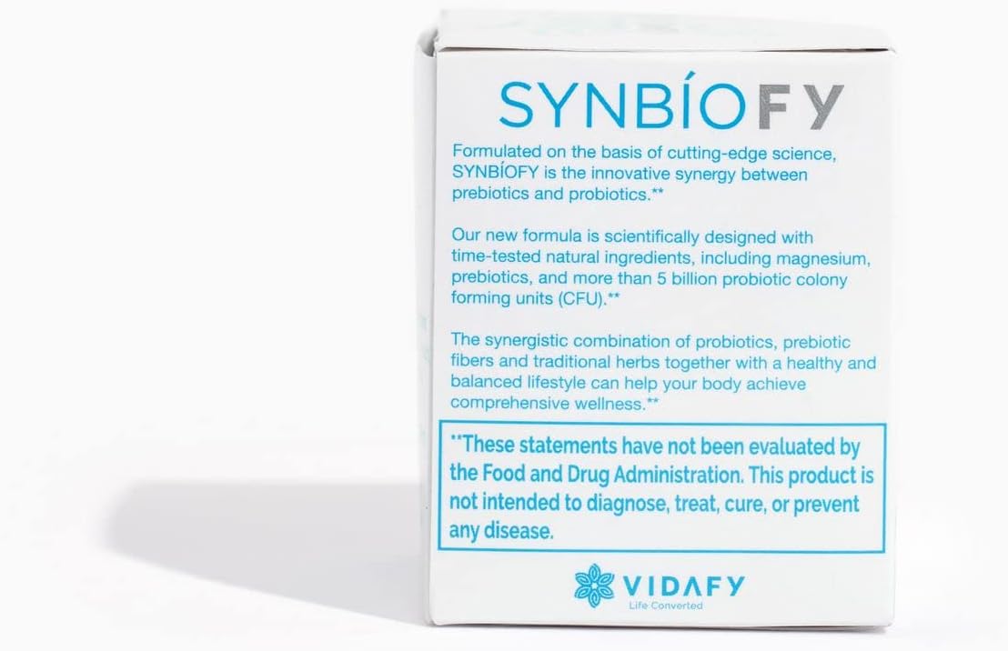 40 Capsules of Vidafy Synbiofy Natural Supplements for Gut Health and Digestive Support
