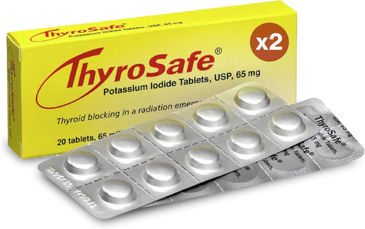 40 Pack THYROSAFE 65mg Potassium Iodide Tablets - Shield Your Thyroid from Nuclear Radiation