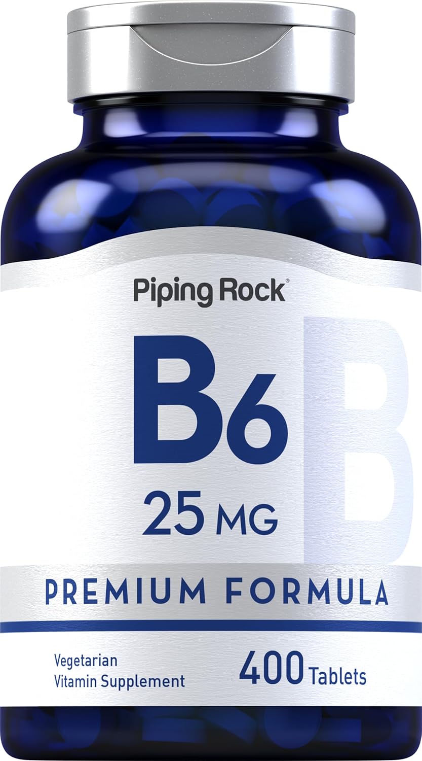 400 Count Piping Rock Vitamin B6 25 mg Tablets - Premium Vegetarian Formula, Non-GMO & Gluten Free Supplement