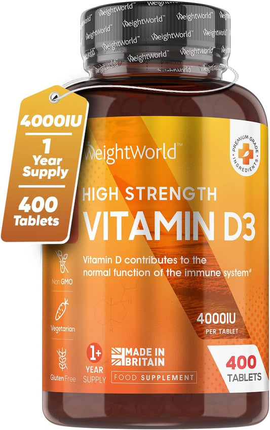 400 High Strength Vitamin D3 Tablets - 4000 IU (1+ Year Supply) by WeightWorld