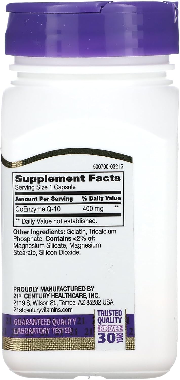 400 mg Co Q10 Veg Capsules for Heart Health Support, 30 Count