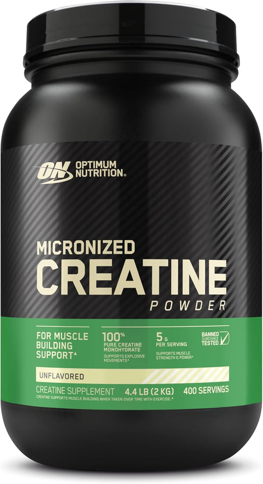 400 Servings of Unflavored Optimum Nutrition Micronized Creatine Monohydrate Powder - 2000 Grams