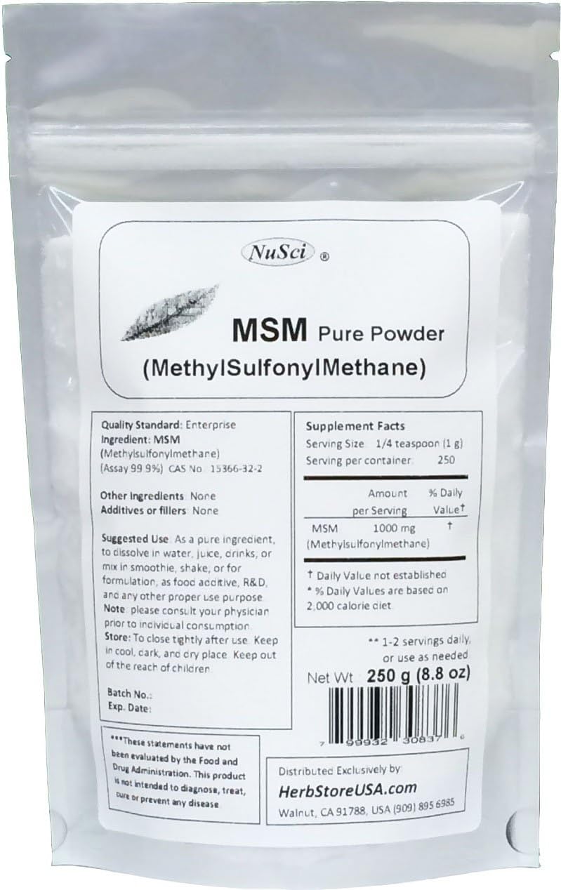 4000g (8.8 lb) NuSci MSM Methylsulfonylmethane Pure Powder - High Quality Supplement