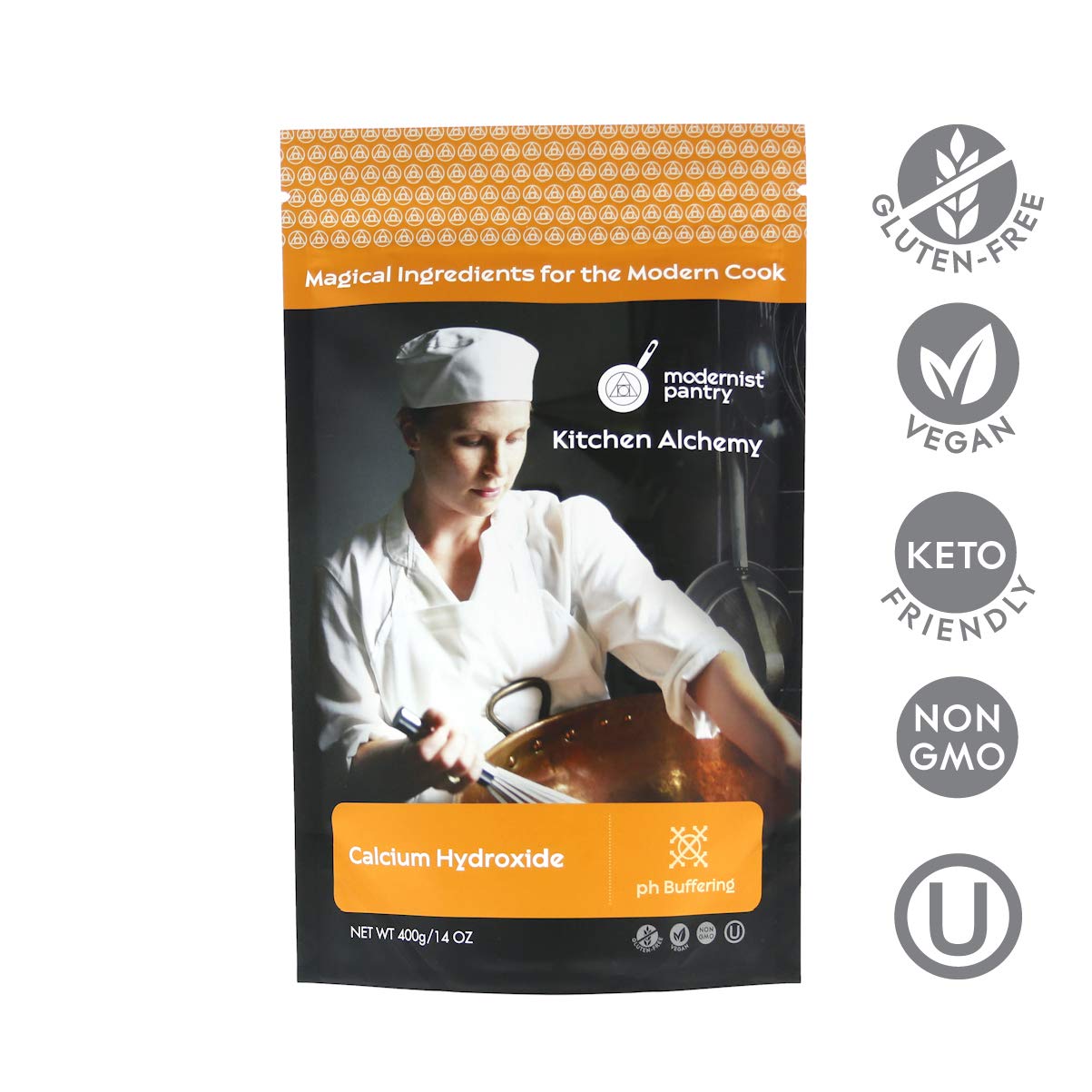 400g Modernist Pantry Pure Calcium Hydroxide [Slaked Lime] - Non-GMO, Gluten-Free, Vegan