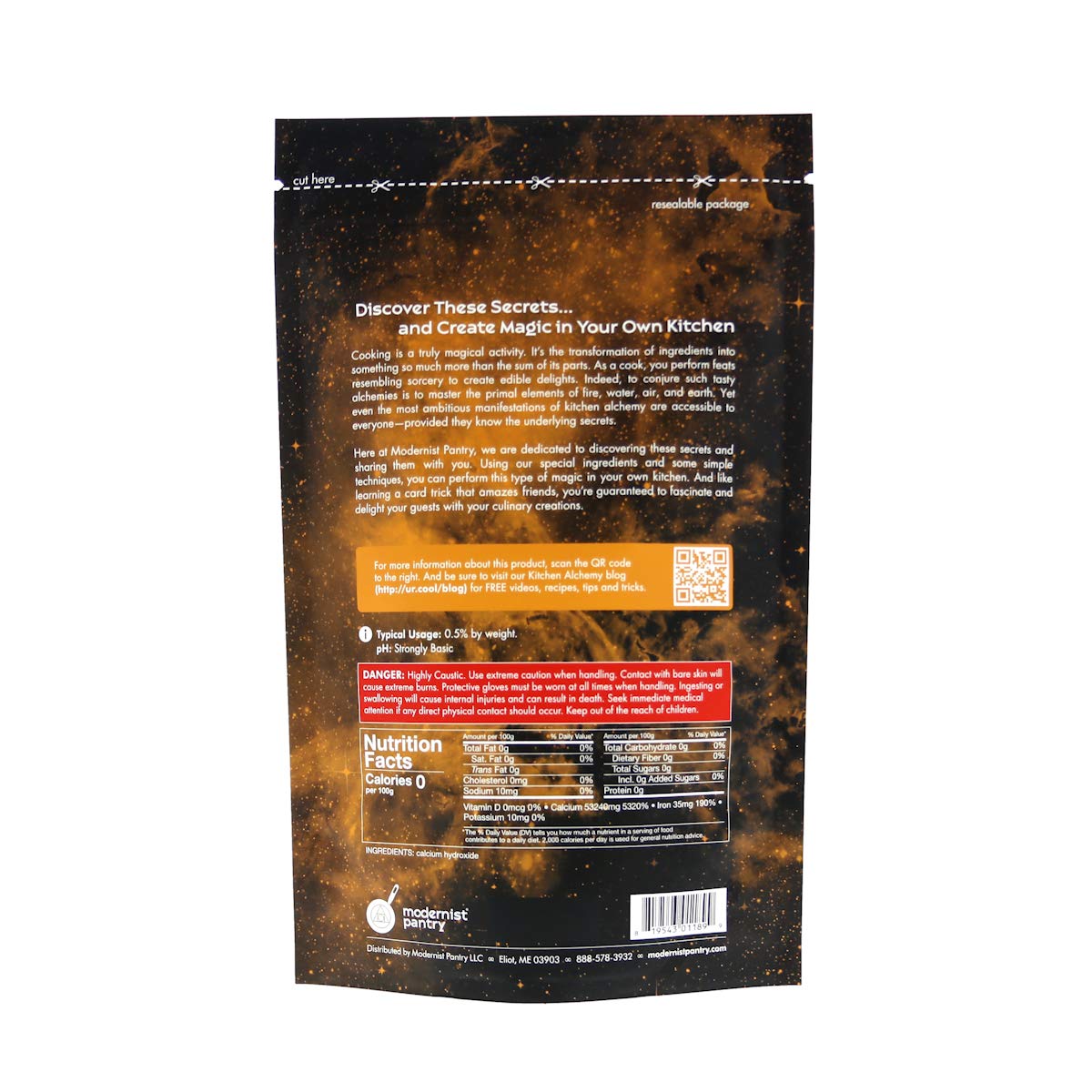 400g Modernist Pantry Pure Calcium Hydroxide [Slaked Lime] - Non-GMO, Gluten-Free, Vegan