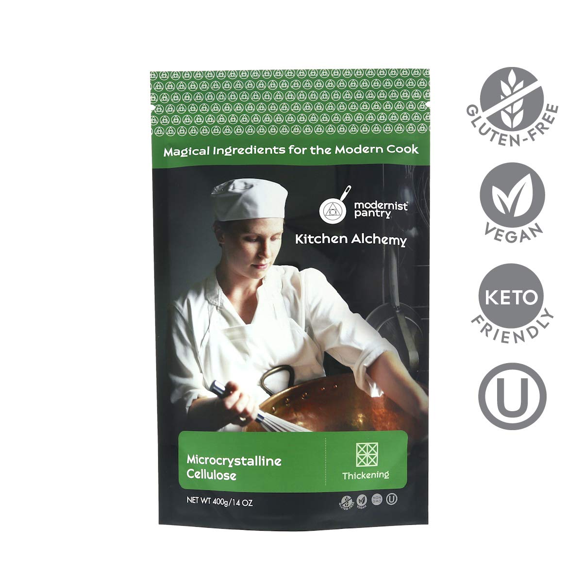 400g Modernist Pantry Pure Microcrystalline Cellulose (MCC) Powder - Non-GMO, Gluten-Free, Vegan, OU Kosher Certified