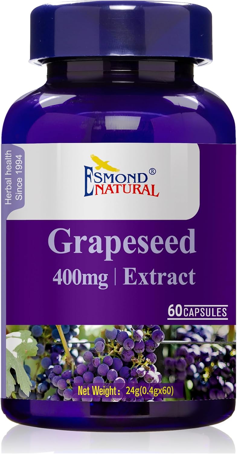 400mg Grapeseed Extract Capsules for Antioxidant Health - GMP Certified, Natural Product, Made in USA