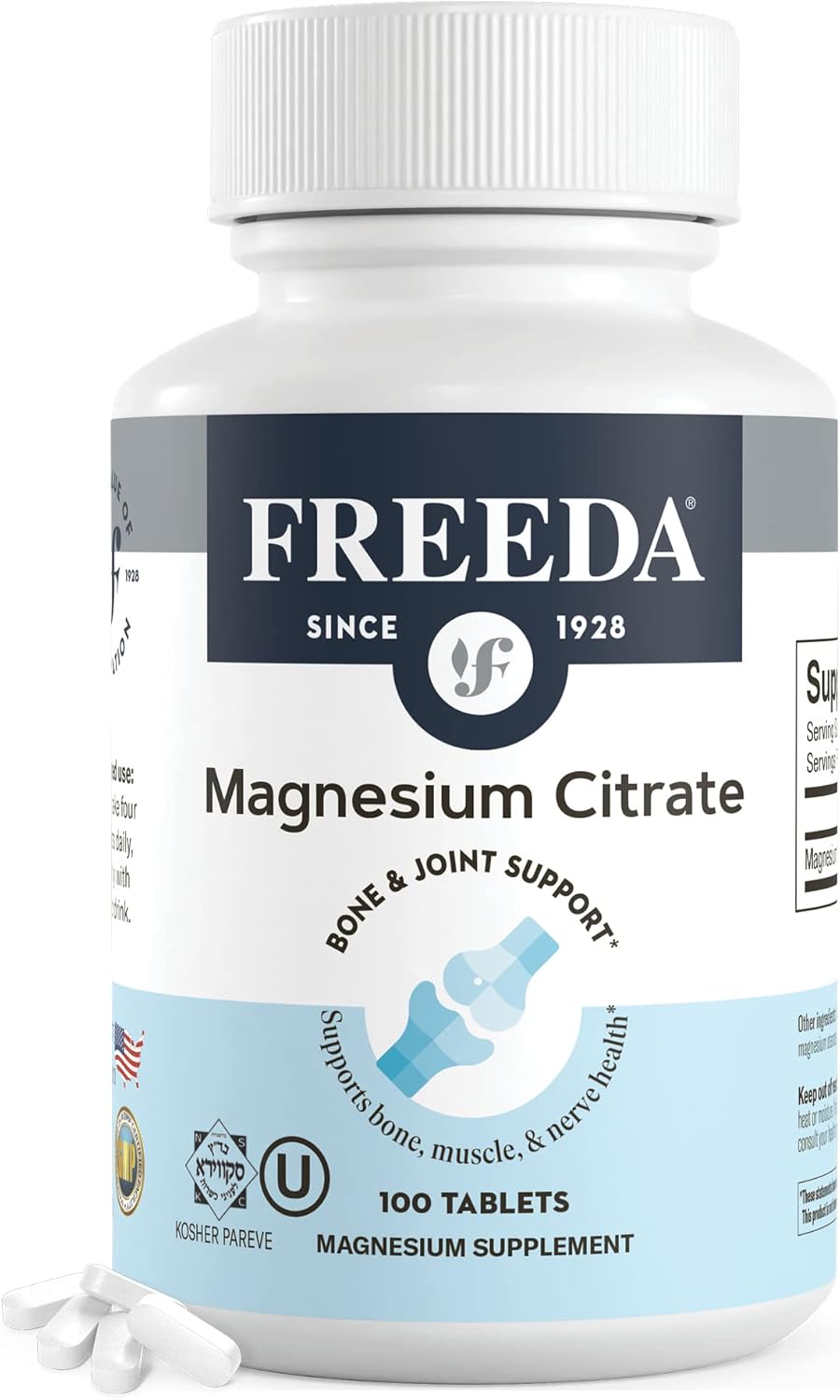 400mg Magnesium Citrate Tablets - Pure Mineral Supplement - 100 Ct Magnesium Citrate Pills - Mag Citrate Supplement