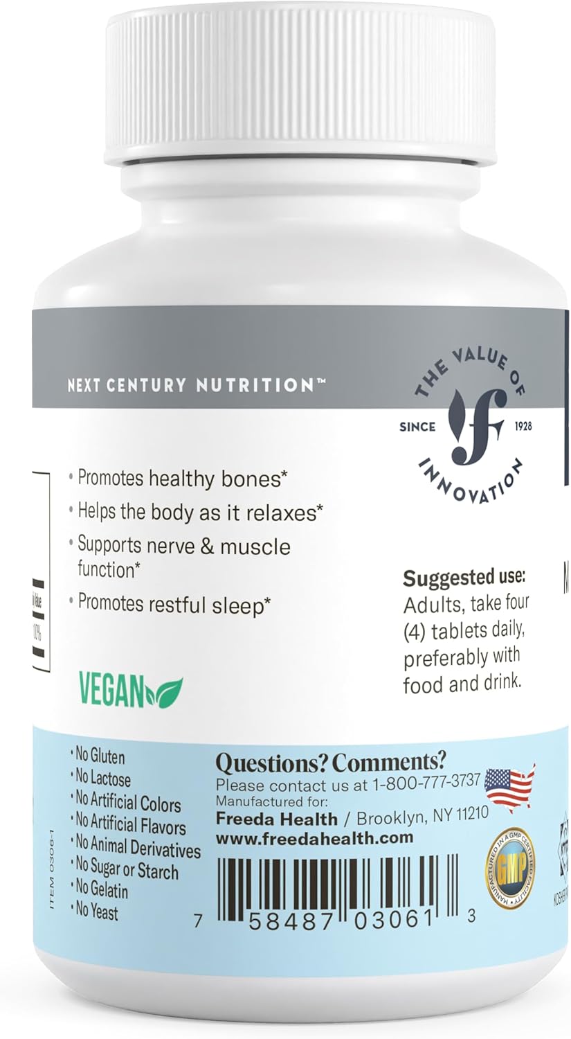 400mg Magnesium Citrate Tablets - Pure Mineral Supplement - 100 Ct Magnesium Citrate Pills - Mag Citrate Supplement