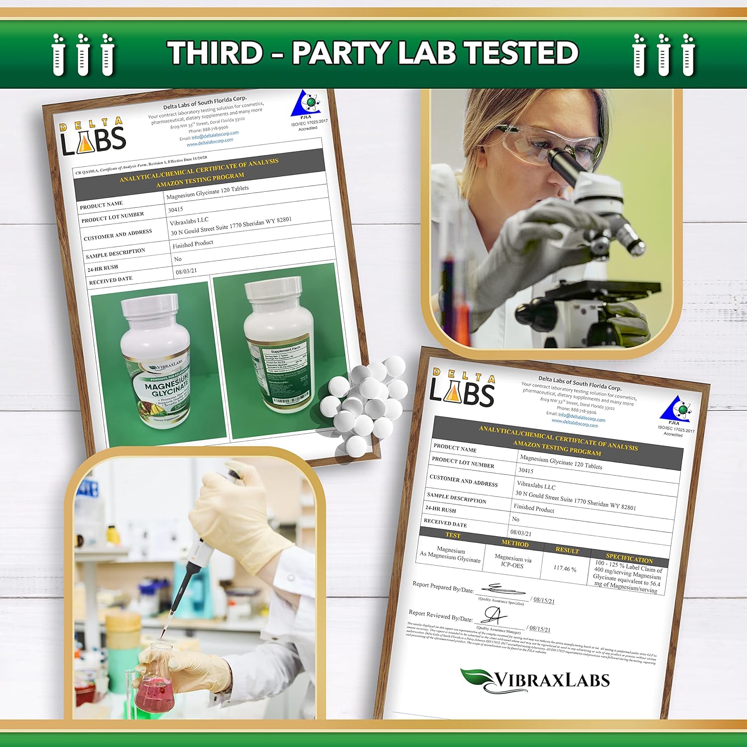 400mg Magnesium Glycinate Supplement for Stress, Energy, Muscle Cramps, Joint Support - High Absorption Formula for Men & Women