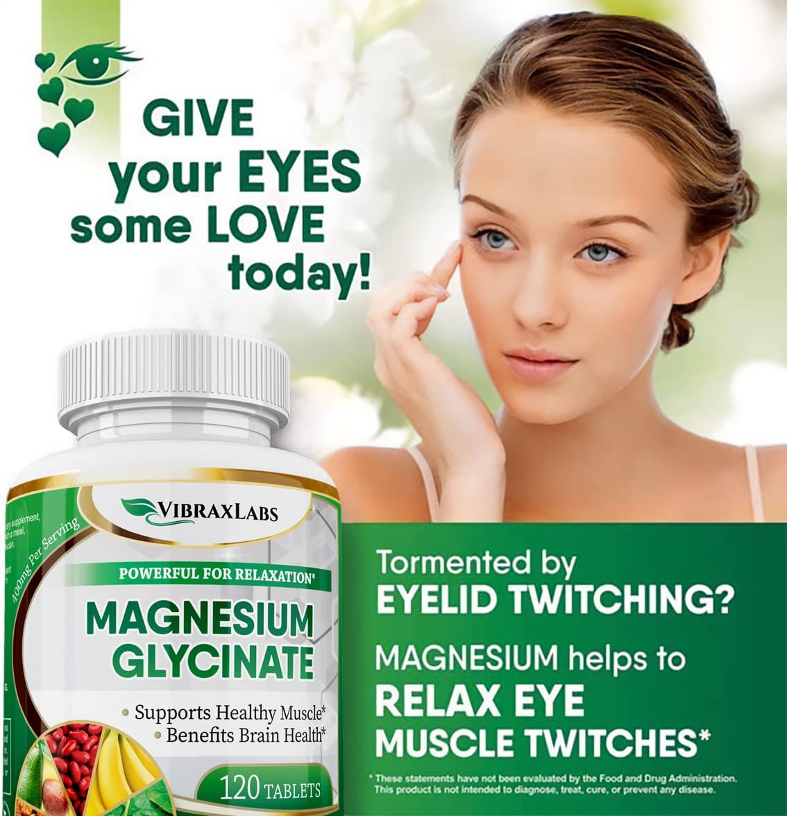 400mg Magnesium Glycinate Supplement for Stress, Energy, Muscle Cramps, Joint Support - High Absorption Formula for Men & Women