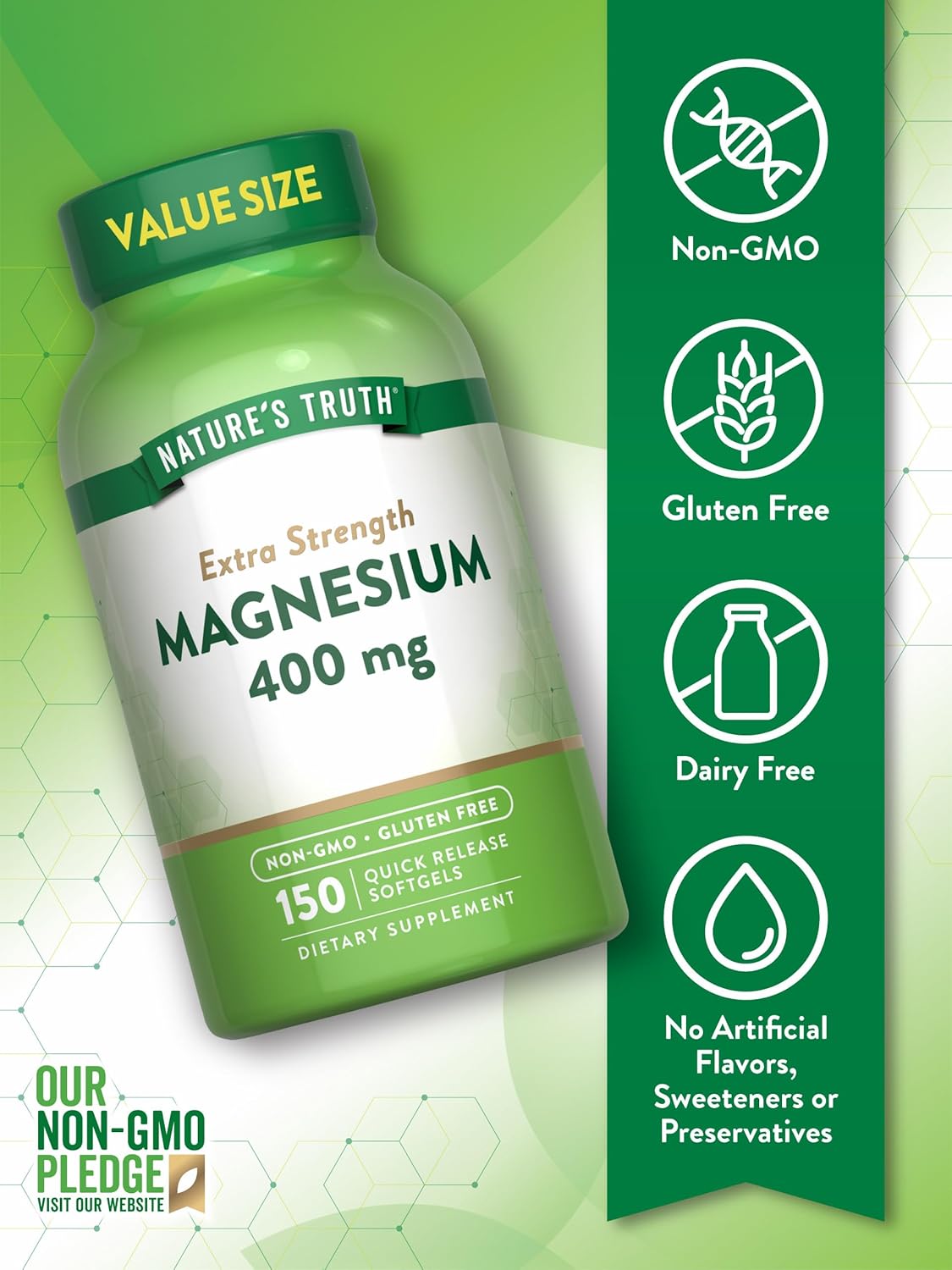 400mg Magnesium Oxide Softgels - Non-GMO & Gluten Free Mineral Supplement by Nature's Truth