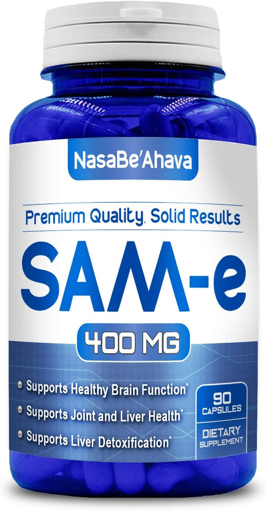 400mg SAM-e Supplement for Bone, Joint, and Mood Support | Easy Absorption S-Adenosyl-L-Methionine | Non-GMO, Gluten-Free | Made in USA (90 Day Supply)