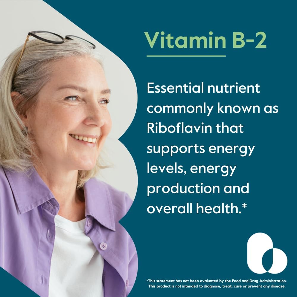 400mg Vitamin B-2 (Riboflavin) Capsules - 240 Vegetarian Capsules (120 x 2) - Vegan, Non-GMO, Gluten-Free - No Stearates