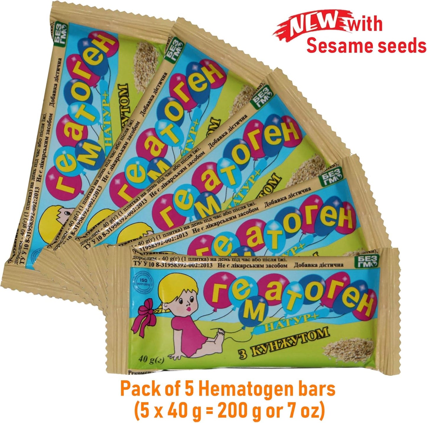 40g Hematogen Bars with Sesame - Pack of 5