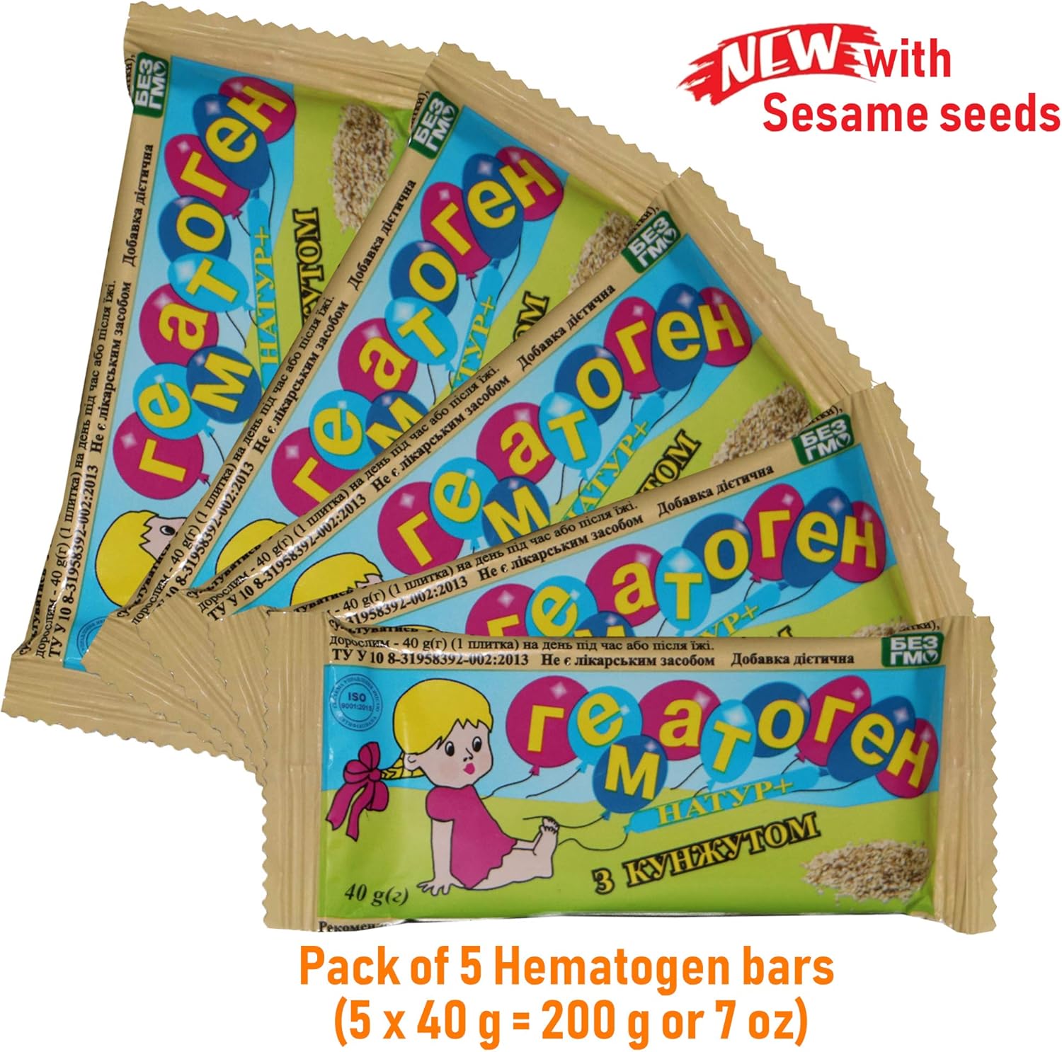 40g Hematogen Bars with Sesame - Pack of 5